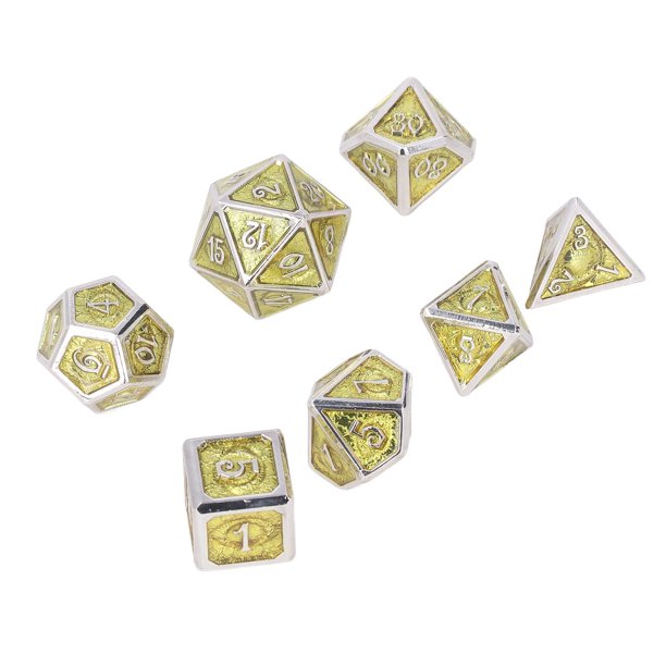 Juego de dados ligero 7 piezas dados de metal poliedro mano de obra fina para la enseñanza de matemáticas ANGGREK Otros