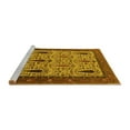 thumbnail image 2 of Ahgly Company Machine Washable Indoor Round Oriental Yellow Industrial Area Rugs, 7' Round, 2 of 4