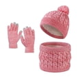 thumbnail image 2 of Gpaecead Kids Winter Plush Hat Warm Knit Thick Ski Head Hat Scarf Gloves Set For Girls Boys Pink, 2 of 6