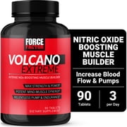 Force Factor VolcaNO Extreme, Pre Workout Nitric Oxide Booster for Blood Flow, Circulation, Strength, Muscle Pumps, Vascularity & Focus, 90 Tablets