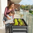 thumbnail image 4 of KING BIRD Raised Garden Bed with Legs Galvanized Elevated Planter Box for Backyard, Patio, Balcony, 33.9x17.7x31.5in, Dark Grey, 4 of 9