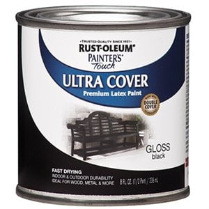 Painter's Touch Ultra Cover Latex Paint, Gloss Black, 1/2-Pint 1979-730