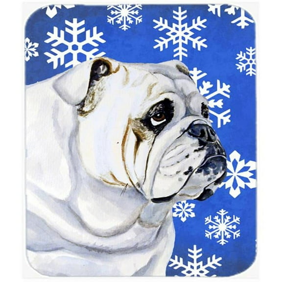 Carolines Treasures  Bulldog English Winter Snowflakes Holiday Mouse Pad