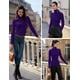 thumbnail image 3 of Jersey v28 para mujer, elástico, cuello alto, corte ajustado, morado, 3 of 5