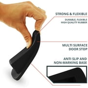 WEPSEN Heavy Duty Wedge Doorstop Rubber Door Stopper for Residential and Commercial Use, Black, 4.8 in. x 2.2 in. x 1.3 in., 4 Pack