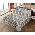 thumbnail image 4 of Ambesonne Bird Print Fitted & Flat Sheet with Shams 4 Pcs Set, Art Jungle Leaves Summer, Full, Dark Teal Cinnamon Rose, 4 of 5