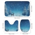 thumbnail image 3 of Christmas Elk Theme 4Pcs Shower Curtain Set Shower Curtain Set with Carpet Bath Mat, 3 of 8