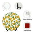 thumbnail image 4 of Daiia Pineapple Printed Pattern Ceramic Plate Dinner Plates Bone China Decorative Plates with Display Stand Art Ceramic Ornaments for Wall Hanging Decoration-7in, 4 of 6
