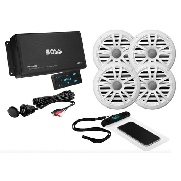 Boss Audio Systems ASK902B.64 Bluetooth Amplifier and Speakers Package 4 Speakers Walmart