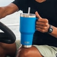 thumbnail image 2 of YETI Rambler 35 oz Straw Mug, Vacuum Insulated, Stainless Steel, Big Wave Blue, 2 of 8