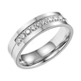 thumbnail image 3 of creativo, joyería de material acero de para mujeres y hombres, de pareja a para compromiso, vacaciones, viajes, trabajo diario, 9 de Plata con Circón Salvador anillo de pareja, 3 of 7