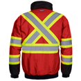 thumbnail image 1 of Jorestech Veste Bomber de Sécurité Haute Visibilité Réfléchissante Imperméable X dans le Dos Ansi/Isea Classe 1 Type O/Csa Z96 (L, Rouge), 1 of 5