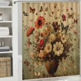 thumbnail image 6 of Orinice Ambesonne vintage shower curtain, dancing butterflies and spring flowers hugging vintage farm, fabric bathroom décor set with hooks 69x72, 6 of 7