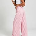 thumbnail image 6 of ClodeEU Women's Striped Elastic Waist Wide Leg Pants, Casual Loose Breathable Trousers ,Women's Plus M, 6 of 6