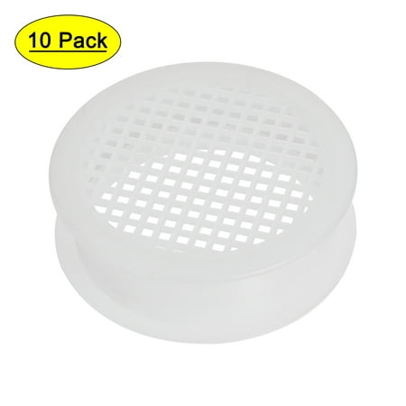

Round Mesh Hole Air Vents Plastic Soffit Vents White Cover 58mm Hole Dia 18mm Height for Cupboard Shoebox 10pcs