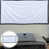 Soimiss 1Set Easy Use White Projector Screen with Wrinkle Resistant Polyester and Black Border