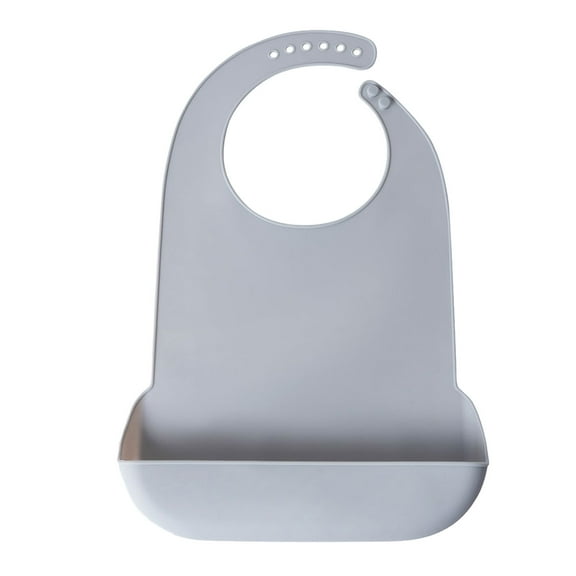 UNTERING Food-grade Silicone Adult Bib Waterproof Burp Cloth with Food Catcher Part 3D Solid Elderly Feeding Apron