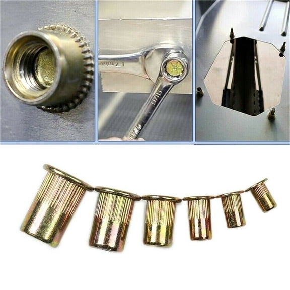findmall 150 Pcs SAE Rivet Nut Kit Rivnut Nutsert Assort Set 1/4-20 10-32 10-24 8-32 6-32