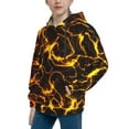 thumbnail image 2 of Lsque Orange Lightning Patten Youth Hoodie Sweatshirt Pullover with Kangaroo Pocket Boys and Girls Hoodie Warm Hoodie for Kids-Small, 2 of 6