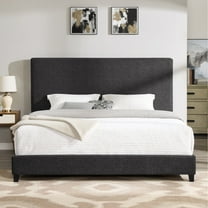 Newboti Furniture King Size Charcoal Grey Upholstered Platform Bed NO.76459