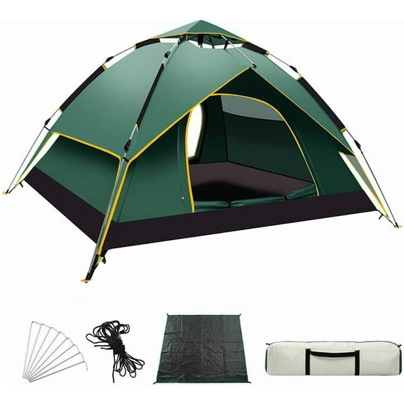 YUEWO Instant Popup Tents 2-3 Persons,Waterproof Windproof Tents for Camping,2 in 1 Easy Set Up Family Tent with Shelter,Rainfly, Outdoor Dome Tent for Travel,Hiking