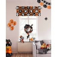 thumbnail image 4 of Halloween Valances for Windows Funny Pumpkin Bat Ghosts Window Curtain Rod Pocket Orange Buffalo Check Holiday Window Treatment Decor Valances for Kitchen Living Room Bedroom 54x18in, 4 of 7
