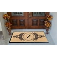 A1HC Natural Coir & Rubber Hand Flocked Large Monogrammed Door Mat