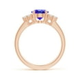 thumbnail image 2 of ANGARA Natural Solitaire Oval 1.9 ct Tanzanite and Diamond Promise Ring in 14K Rose Gold for Women (Size-9x7mm) | December Birthstone, Anniversary, Jewelry Gift for Women | Natural Tanzanite Ring, 2 of 9