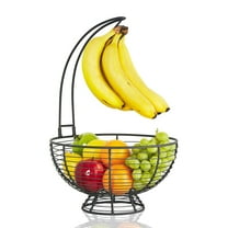 Regal Trunk & Co. Large Fruit Basket with Banana Hanger, Rustic French Farmhouse Style, Pack 1