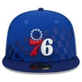 thumbnail image 2 of Men's New Era Royal Philadelphia 76ers  Rally Drive Checkerboard 59FIFTY Crown Fitted Hat, 2 of 6