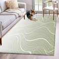 thumbnail image 2 of Area Rugs for Living Room 4x6 Ft, Sage Green Geometric Non Slip Area Rugs for Kitchen Bedroom Entryway, Modern White Stripe Distortion Art Washable Carpet Runner Rug Floor Mats for Bedroom, 2 of 9