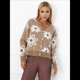 thumbnail image 4 of Cárdigan de Punto con Estampado Floral y Botones para Mujer, Cuello en V y Hombros Caídos Caqui Oscuro XXL, 4 of 9