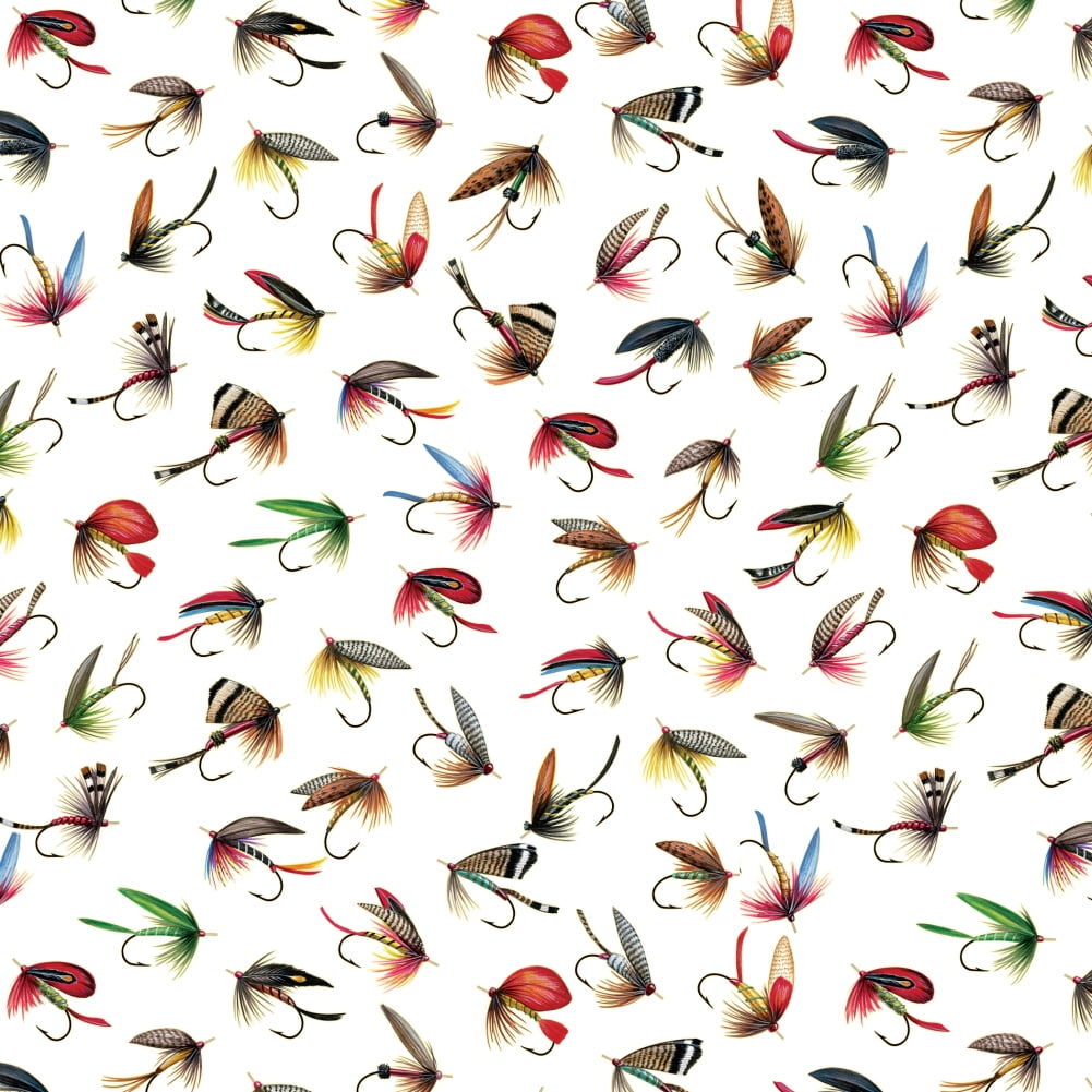 Flies Flyfishing Fly Fishing Lures Lake River Premium Roll Gift Wrap Wrapping Paper