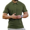 thumbnail image 2 of zfhfof Men's Polo Shirts Short Sleeve Slim Fit Casual Shirts Classic Stretch Ribbed Knit T Shirt Lightweight Fashion Golf Shirts, 2 of 6