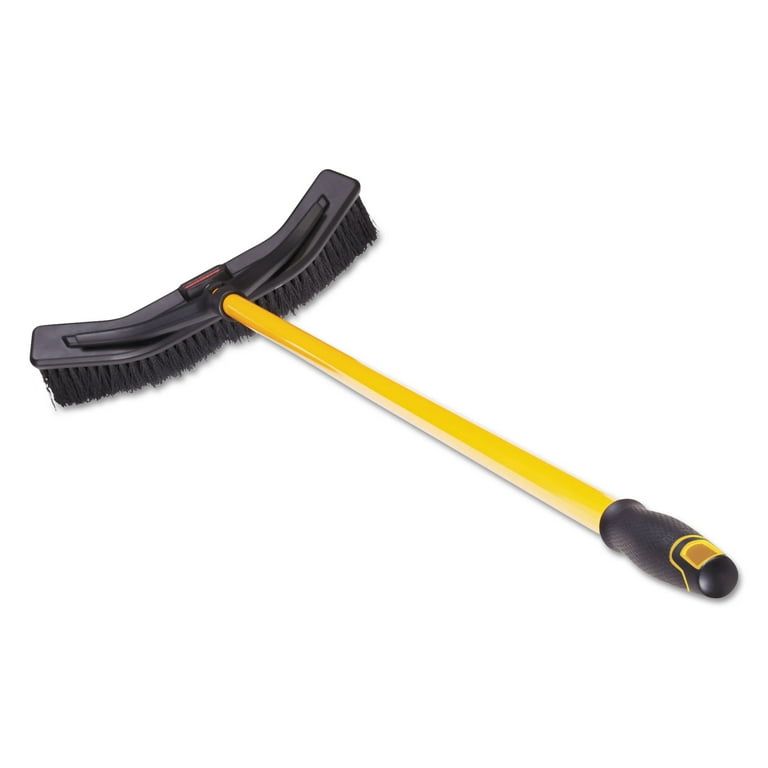 Rubbermaid Jumbo Smooth Sweep Angled Broom, 46 inch Handle, Black/Yellow, 6/Carton - RCP638906BLACT