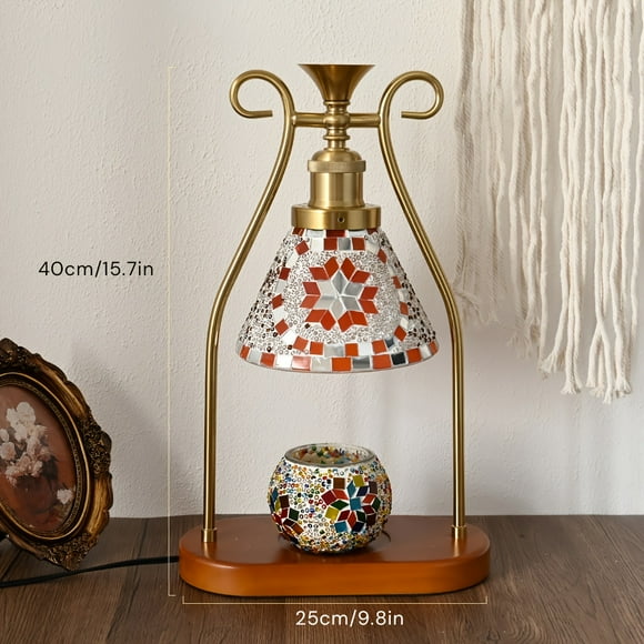 KEINXS 1pc Turkish Table Lamp  Moroccan Mosaic Table Lamp   Lamp  Melting Wax Lamp  Stained Glass Hand Decorated Table Lamp  Bedroom  Living Room  Study  Dining Room Home Decoration Light