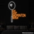 thumbnail image 2 of Glowneon Eat Sleep Badminton Repeat Neon Sign, Badminton Neon Light, Badminton Player Room Decor, 2 of 5