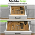 Bamboo kitchen drawer organizer, expandable utensil organizer with ...