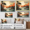 thumbnail image 4 of Designart "Tropical Dreams in Art Deco Sunset I" Landscapes Framed Wall Art Decor - Modern Green Abstract Landscapes Living Room Framed Canvas Art, 4 of 6