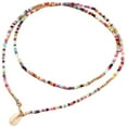 thumbnail image 4 of LEEYNEER Boho Pearl Necklace Colourful Necklace With Shell Pendant, 4 of 5