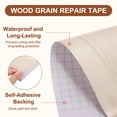 thumbnail image 3 of Uxcell Wood Grain Repair Tape 4" x 33 Feet Wood Grain Tape Wallpaper Border Maple, 3 of 7