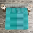 thumbnail image 3 of Ambesonne Abstract Quilted Bedspread Set 3 Pcs, Digital Stripes Lines, Queen Size, Turquoise Pale Blue, 3 of 3