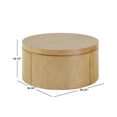 thumbnail image 5 of Walker Edison Modern Easy Assembly Oak Veneer Round Coffee Table, White Oak, 5 of 14