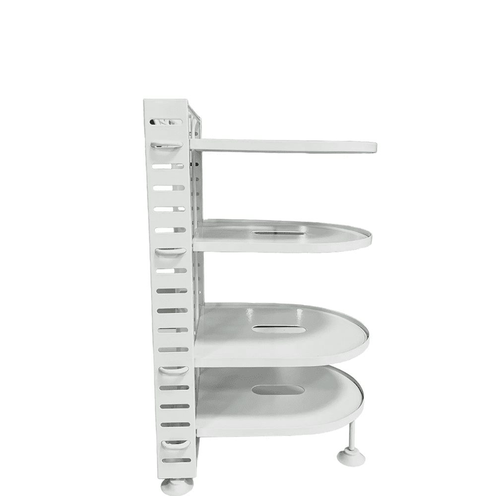 Mainstays Stainless Steel Pots and Pans Organizer, 8 Adjustable Shelves, Steel, White, Designed to Help with Countertop or Cabinate Lid Organization