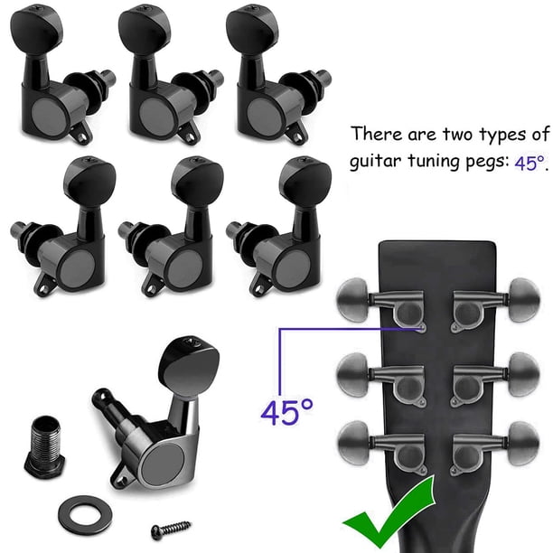 6 uds clavijas de afinador de guitarra clavija de afinación de cuerda de guitarra de repuesto (3 izquierda 3 derecha)