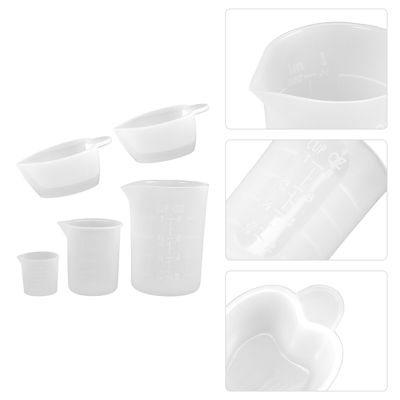 SOLUSTRE 15 Pcs Silicone Measuring Cup Set DIY Glue Tool Silicone Mixing  Cups for Resin Melting Cups Silicone Containers Mixing Cups for Epoxy Resin