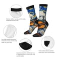 thumbnail image 3 of Pofeuu Dog Guitar Starry Night Print Crew Socks, Adult Running Hiking Socks for Youth and Adult, 3 of 6