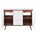 thumbnail image 6 of Modway Transmit 48" Modern Wood Double Sink Bathroom Vanity in Walnut/White, 6 of 9