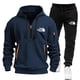 thumbnail image 3 of Ropa deportiva de moda 2024, pantalones y sudaderas con forro polar y cremallera, conjunto de dos tallas para hombre, sudadera con capucha, chándal, pieza con cremallera, sudadera con capucha S-3XL, 3 of 5