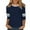 Navy, variant on Womens Fashion Tees Tops Three Quarter Sleeve Color Block Crewneck Tunic Fall Fashion Y2K Clothes 2026